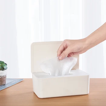 

1PC Wipes Dispenser Tissue Storage Box Case Wet Wipes Dispenser Holder with Lid for Vanity Countertops Desk Office Dorm