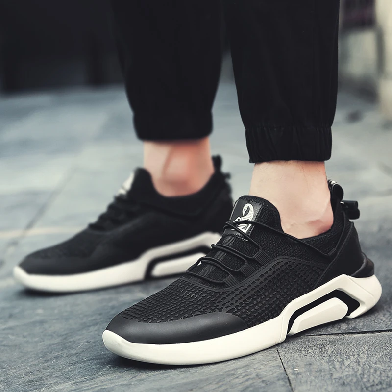 CREDRIZK/черные мужские кроссовки; спортивная обувь; легкая обувь; zapatillas hombre Deportiva; Брендовая обувь для бега; мужская обувь на шнуровке; chaussure homme
