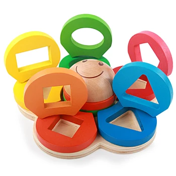 

Flowers Shape Paired Block Children Wooden Montessori Toy Multifunction DIY Puzzle Blocks Baby Kids Early Math Educational Gifts