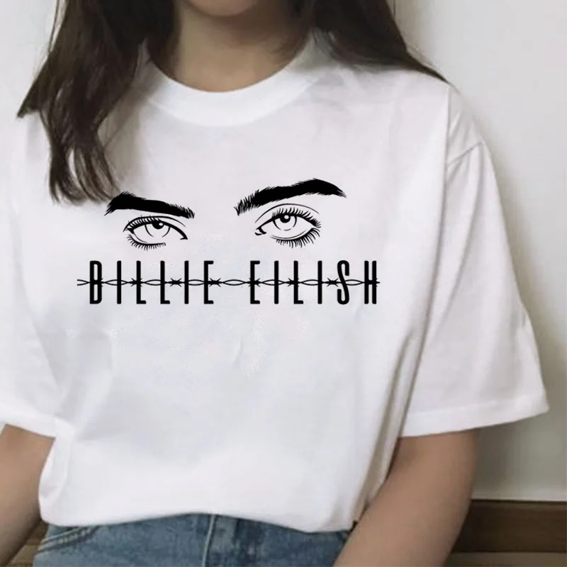 Billie eilish Футболка женская хип-хоп топы Новая забавная модная футболка harajuku ulzzang 90s гранж уличная футболка Повседневная Женская - Цвет: 20496