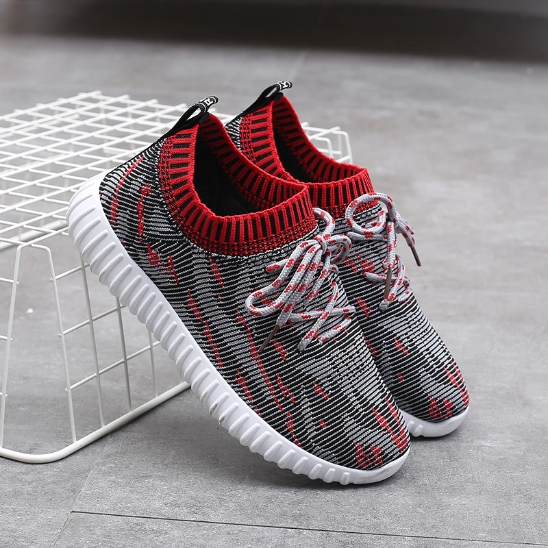 Женские кроссовки из Вулканизированной Ткани; прогулочная обувь; женские кроссовки; трикотажная обувь на плоской подошве; повседневная обувь на шнуровке; zapatillas mujer