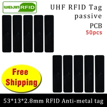UHF RFID антиметаллическая бирка 915 м 868 м 50 шт. управление фиксированными активами 53*13*2,8 мм прямоугольник PCB пассивные RFID метки