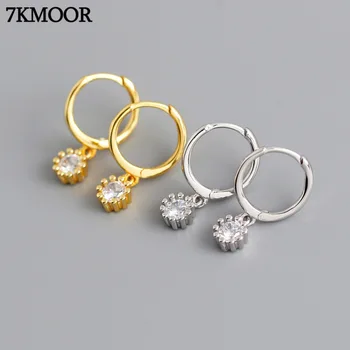 

7KMOOR Real 100% 925 Sterling Silver Octagonal Star Pendant Small Stud Earrings for Women Birthday Fine Jewelry Accessories Gift