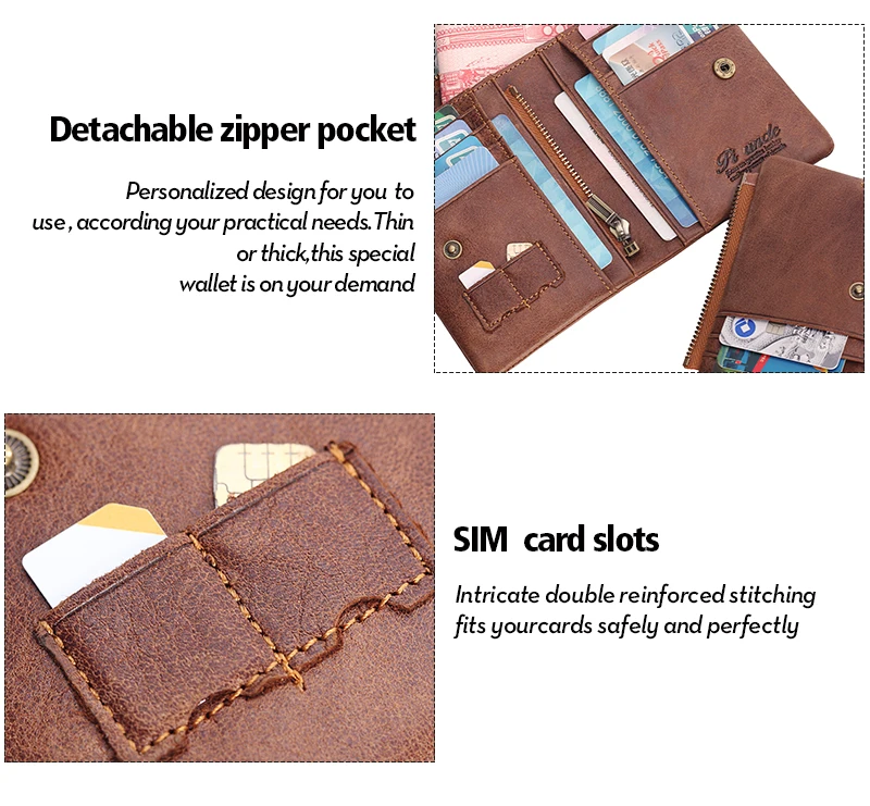 Genuine Leather Men Rfid Thin Wallet Men Card Holder Coin Short Purse Small Male Money Bag Quality Men Mini Case Clutch Bags New