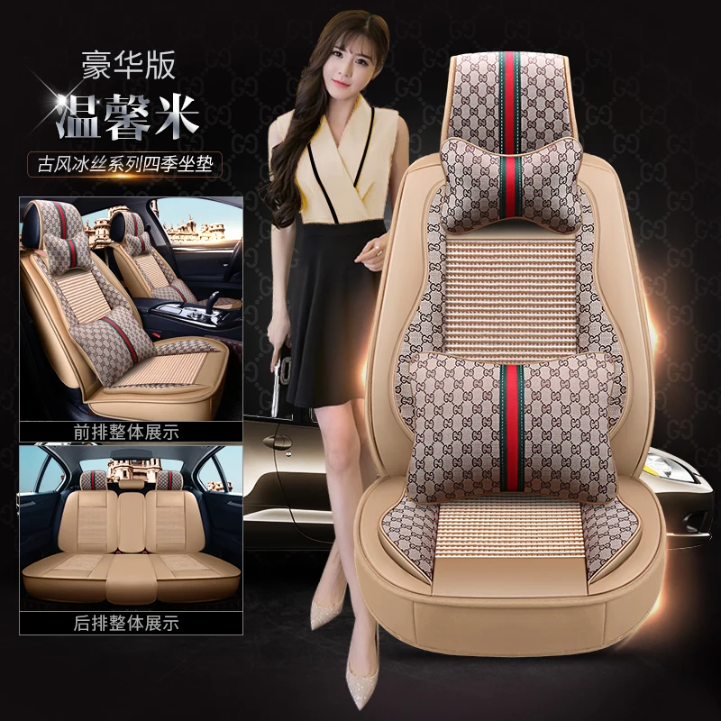 

KKYSYELVA Front Rear PU Leather Auto Universal Car Seat Covers Automobile seat cover Car Seat Cushion Set Interior Accessories