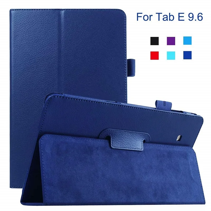 Smart Case For Samsung Galaxy Tab E 9.6 Inch Tablet cover Flip Stand pu Leather T560 T561 SM-T560 SM-T561 Protector Funda Cover - Цвет: dark blue