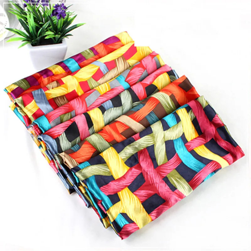 150x100cm 3D Colorful Ropes Crossed Printed Satin Fabric Handmade Sewing Clothes Gifts Packaging Decor Imitation Silk Cloth DIY | Дом и сад
