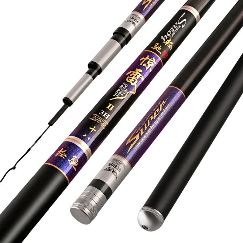 Carbon Hand Pole Taiwan Fishing Rod Ultra-light Super-hard 28-tune Black Pit Peche Carp Canne Vara De Pesca Gear | Спорт и