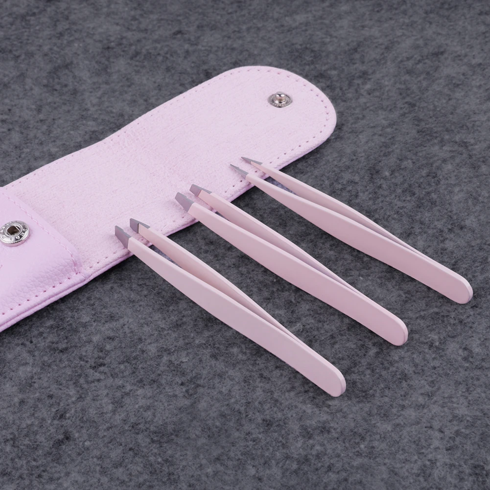 Eyebrow Tweezers Eyelash Tweezers 3pc Stainless Steel Hair Removal Tweezers Makeup Tool
