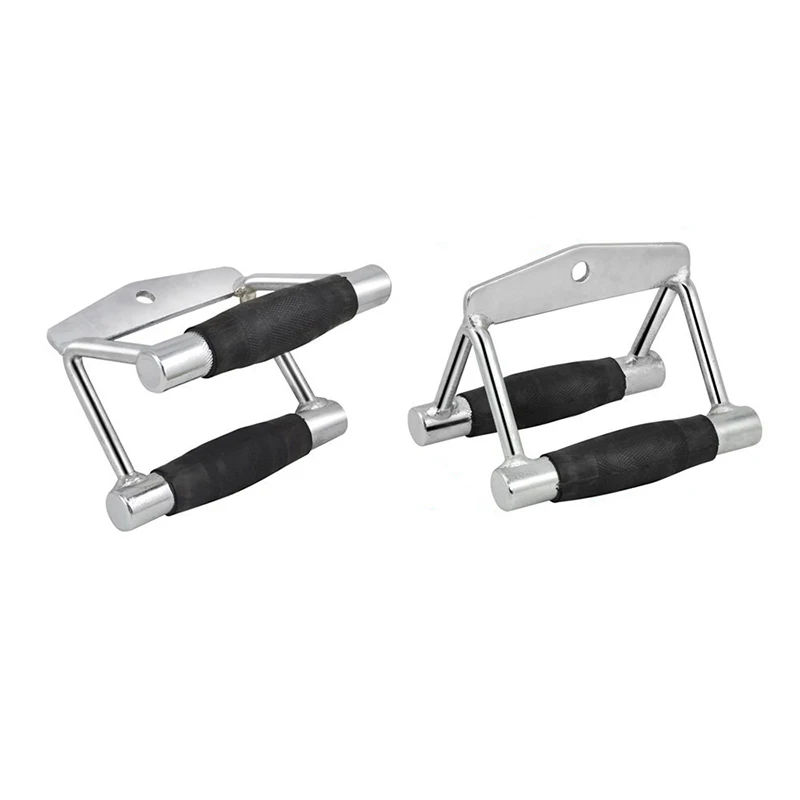 Stirrup Multi Gym Attachment Home Grip Bar Workout Rubber Handle Seated Row Chinning Cable