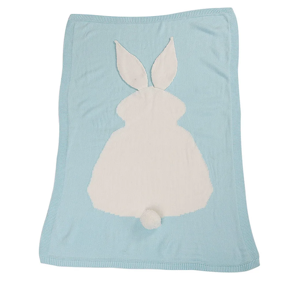 Детское одеяло для новорожденных, вязаное одеяло с кроликом, постельные принадлежности, одеяло для кровати, дивана, коляски, накидка для пеленания, реквизит для фотосессии