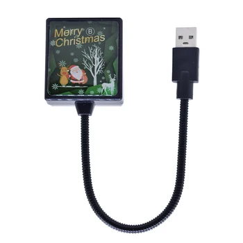 

2 USB Star Night Light Show USB Christmas Theme Projector Light with Sound Control Portable Romantic for Bedroom and Car CSL88
