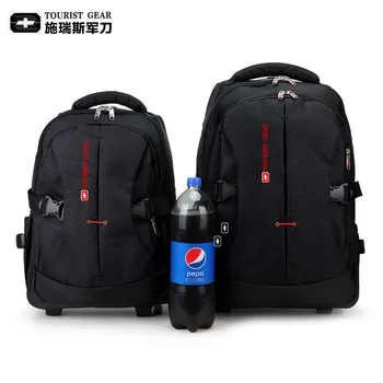 

Factory Custom-made 17inch Waterproof Oxford Bulbar Double Shoulder Bag Travel Puller Backpack Army Knife Puller Bag