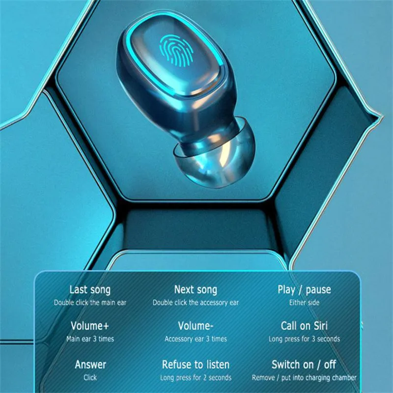 Shoumi TWS Wireless Earphones B9 Stereo in Ear Sports Headset Power Digital Display Touch Key Bluetooth 5 0 with Mic for Xiaomi
