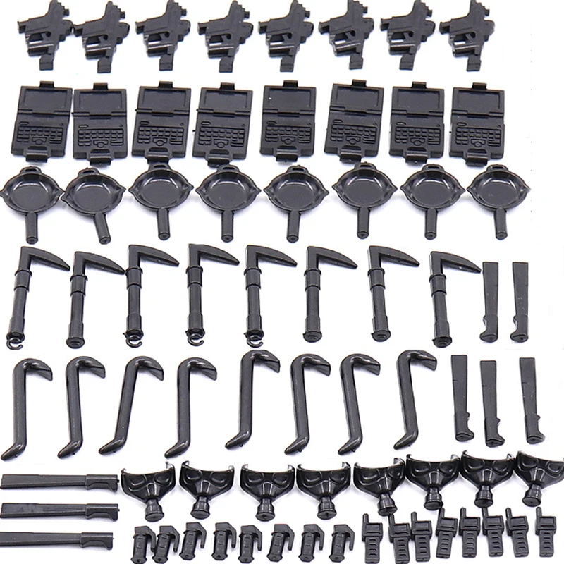 25/50/100Pcs Military Weapons SWAT Gun Cannon Soldier Army Police Hat Building Blocks Figure Accessories Model Bricks DIY Toy 6