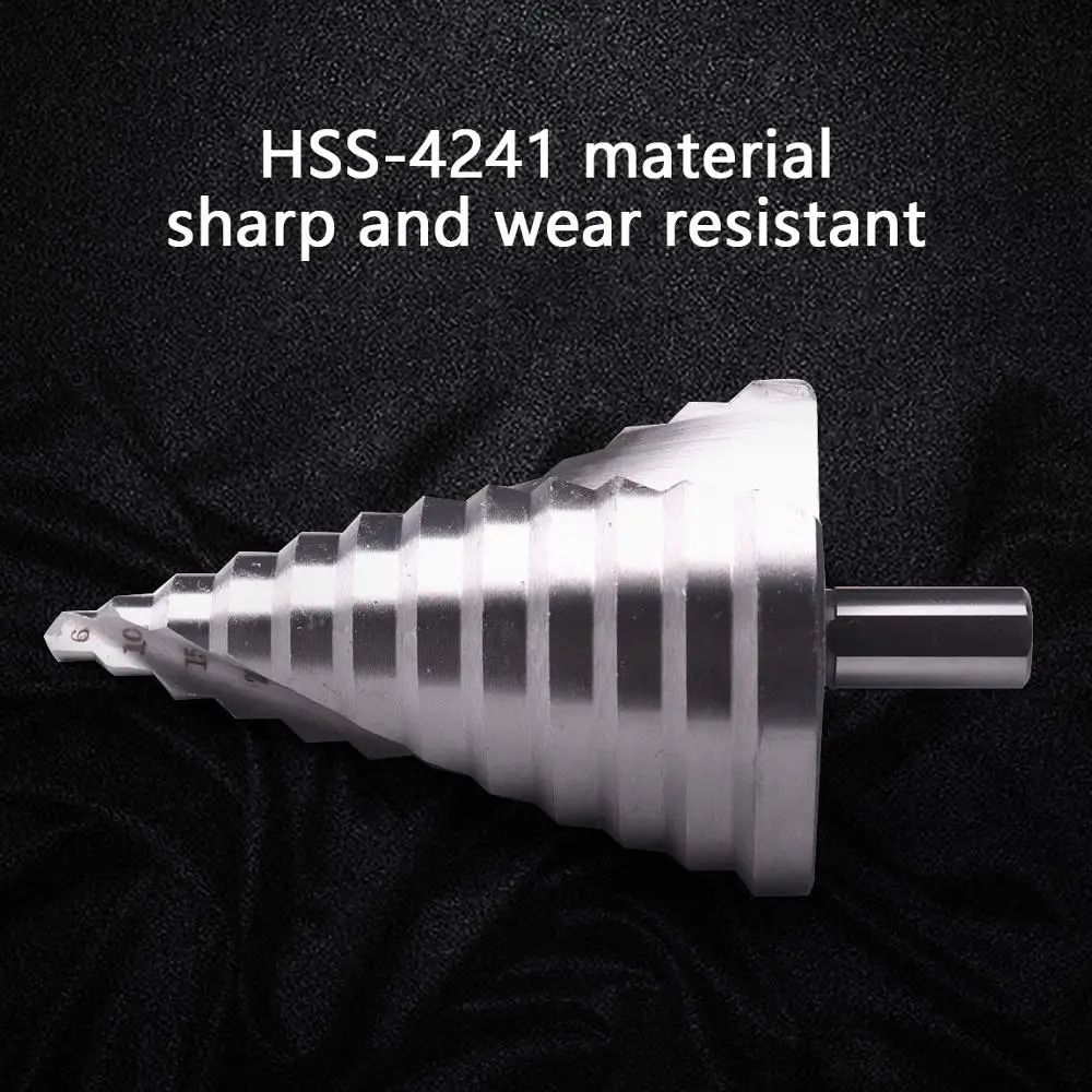 Профессиональный 1 шт. 12 мм диаметр HSS Шаг сверло 6-60 мм 12 шагов спиральный паз сердечника сверло для металлообработки режущих инструментов