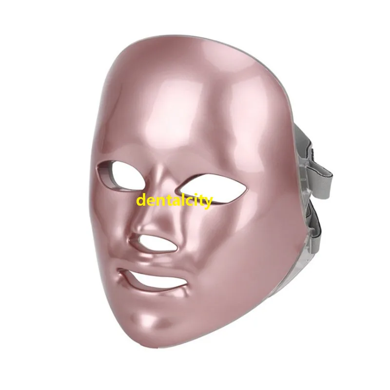Rose Gold-EU plug Msak уход за лицом продукт светодиодный маска для лица 7 цветов светильник терапия акне морщин светодиодный Фотон терапия - Цвет: Rose Gold-EU plug