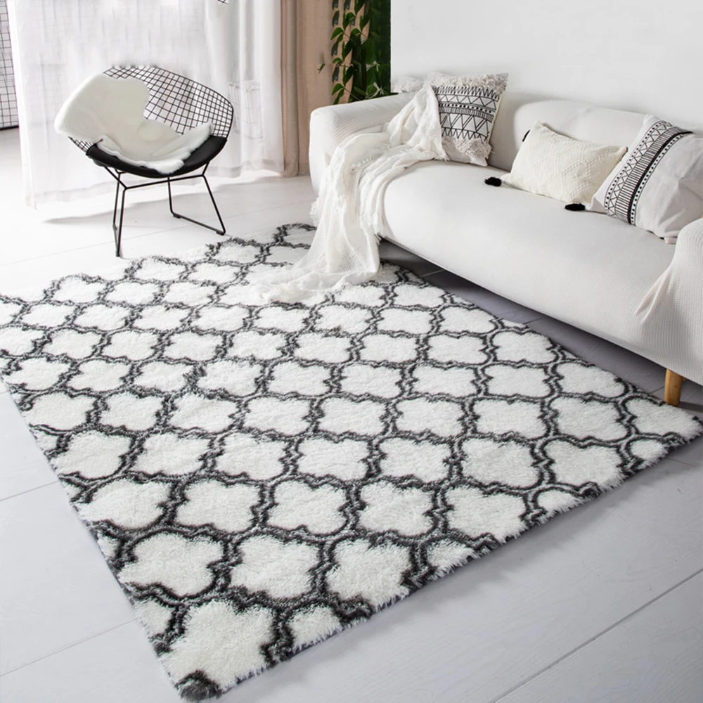 Мягкие пушистые коврики решетки большой размер 3 см ворсистая зона ковер для гостиной Спальня Обеденная плюшевые коврик, напольный ковер для дома декоративные коврики D20