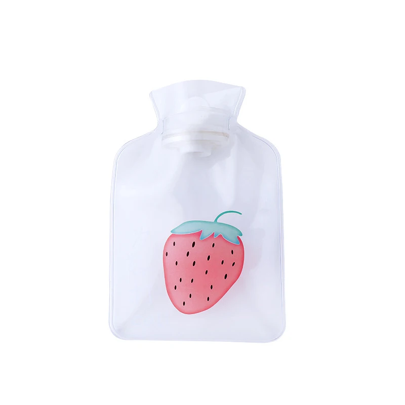 big Strawberry Мультяшная ручная Теплая бутылка для воды милые прозрачные бутылки для горячей воды маленький портативный ручной подогреватель воды инъекции сумка для хранения - Цвет: big Strawberry