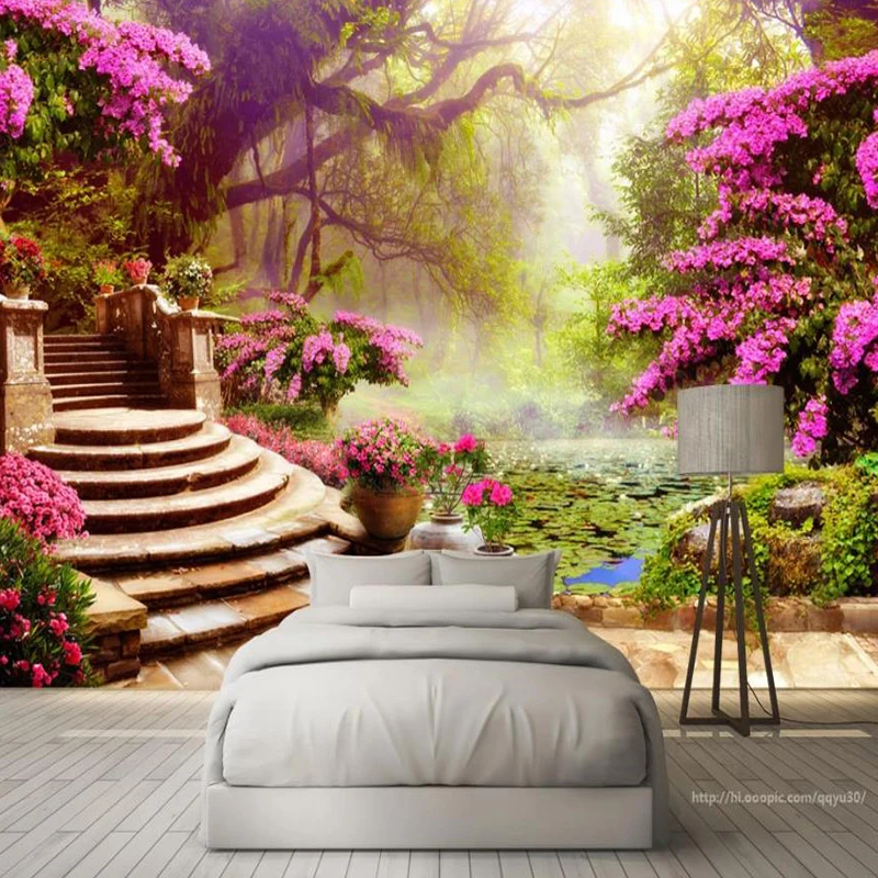 

Customized 3D Mural Wallpaper Garden Forest Landscape Large European Style Living Room Sofa Bedroom Art Wall Paper