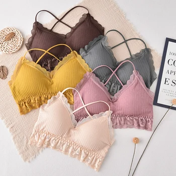 

CMENIN New Plus Size Bra Ultrathin Lace Bralette For Woman Racerback Push Up Cotton Brassiere Underwire Bras Underwear B0167