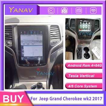 Best 2din Android Car Radio Stereo Receiver For Jeep Grand Cherokee Wk2 2017 Vertical Auto GPS Navigation Multimedia Audio Dvd Player