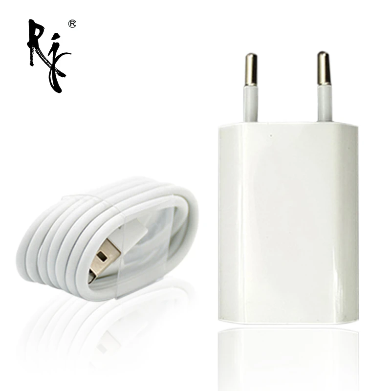 Cargador USB de pared de Color blanco con enchufe europeo para iPhone 8 Pin Cable de carga USB + adaptador de cargador Apple iPhone 5S 5C 6 6S 7|Cargadores de móvil| - AliExpress