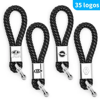 

Car acessories logo keychain braided rope general metal business pendant for Lada Renault Opel Kia Subaru Chevrole Infiniti