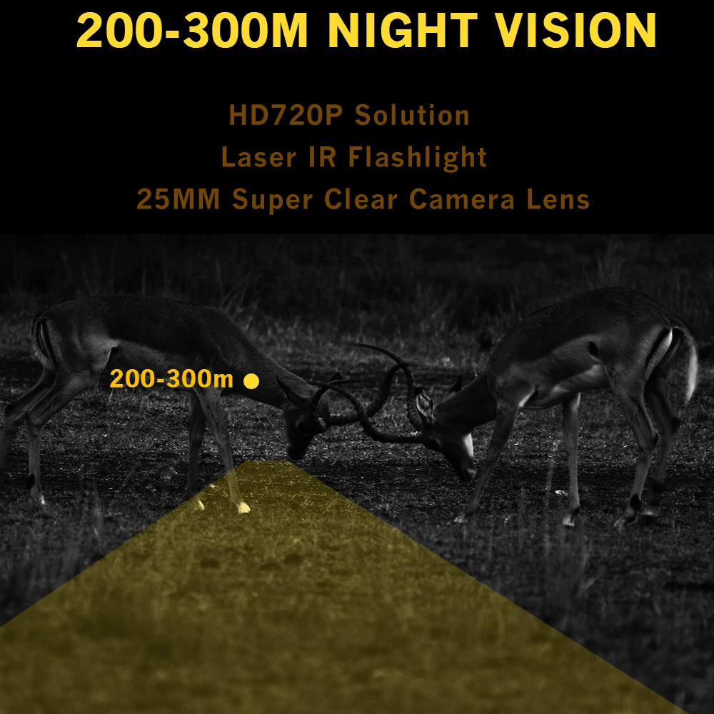 Hunting Trail Camera Trail Camera Megaorei 3 Night Vision Rifle Scope HD720P Video Record Photo Taking NV007 Hunting Optical Sight Camera 850nm Laser Infrared IR