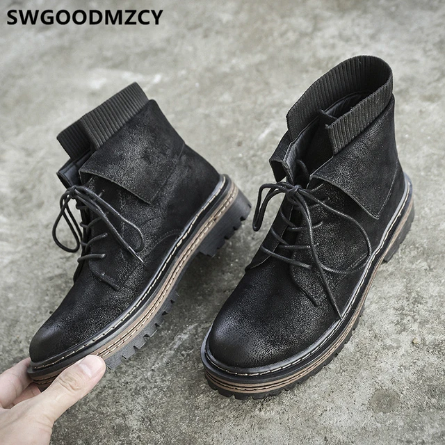 short black lace up boots