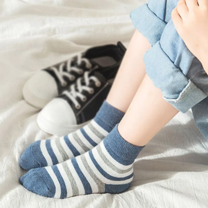 5 пар носков для мальчиков и девочек От 0 до 10 лет хлопковые носки с милым рисунком в полоску детские носки нового дизайна для малышей