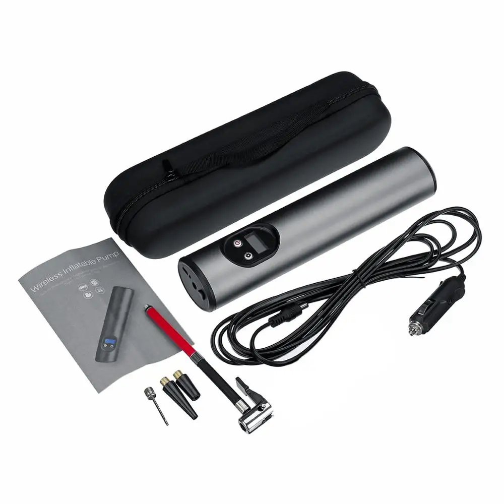 Wired Inflator Gray 40L/мин 12V 150PSI 72 Вт беспроводной Перезаряжаемые пневматического насоса Портативный компрессор Цифровой Автомобильный шинный насос ЖК-дисплей Дисплей для автомобильных шин мячей - Название цвета: Wired Inflator Gray
