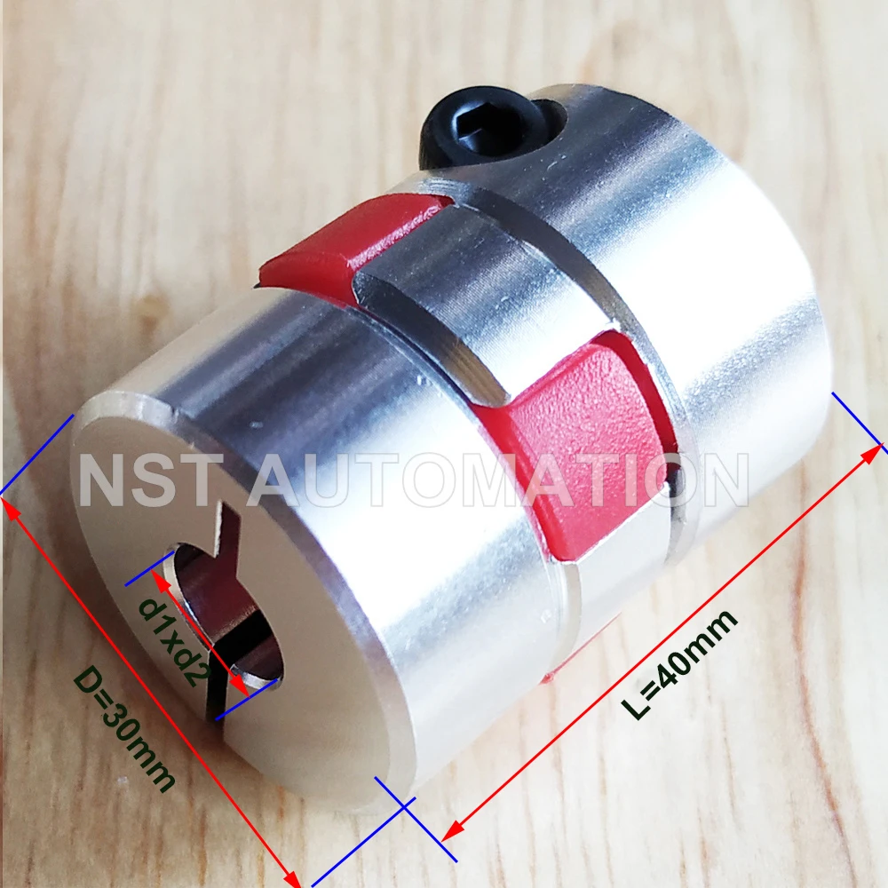 GIISH 2 Teile/los Flexible Jaw Spider Plum Kupplung Welle Kupplung D40 L65mm 14/17mm Mit Einer keilnut 5mm an einem Ende (Size : 8-14 (5mm Keyway
