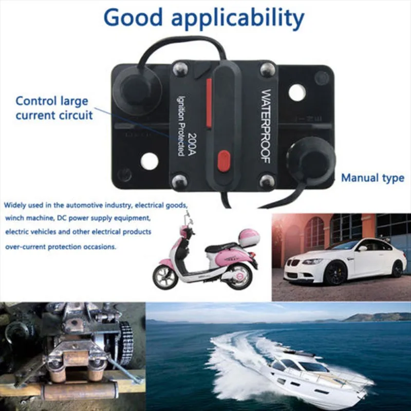 30A 40A 50A 60A 70A 80A 100A 120A 150A 200A 250A 300A AMP Circuit Breaker Fuse Reset 12-48V DC Car Boat Auto Waterproof 30A 40A 50A 60A 70A 80A 100A 120A 150A 200A 250A 300A AMP Circuit Breaker Fuse Reset 12-48V DC Car Boat Auto Waterproof
