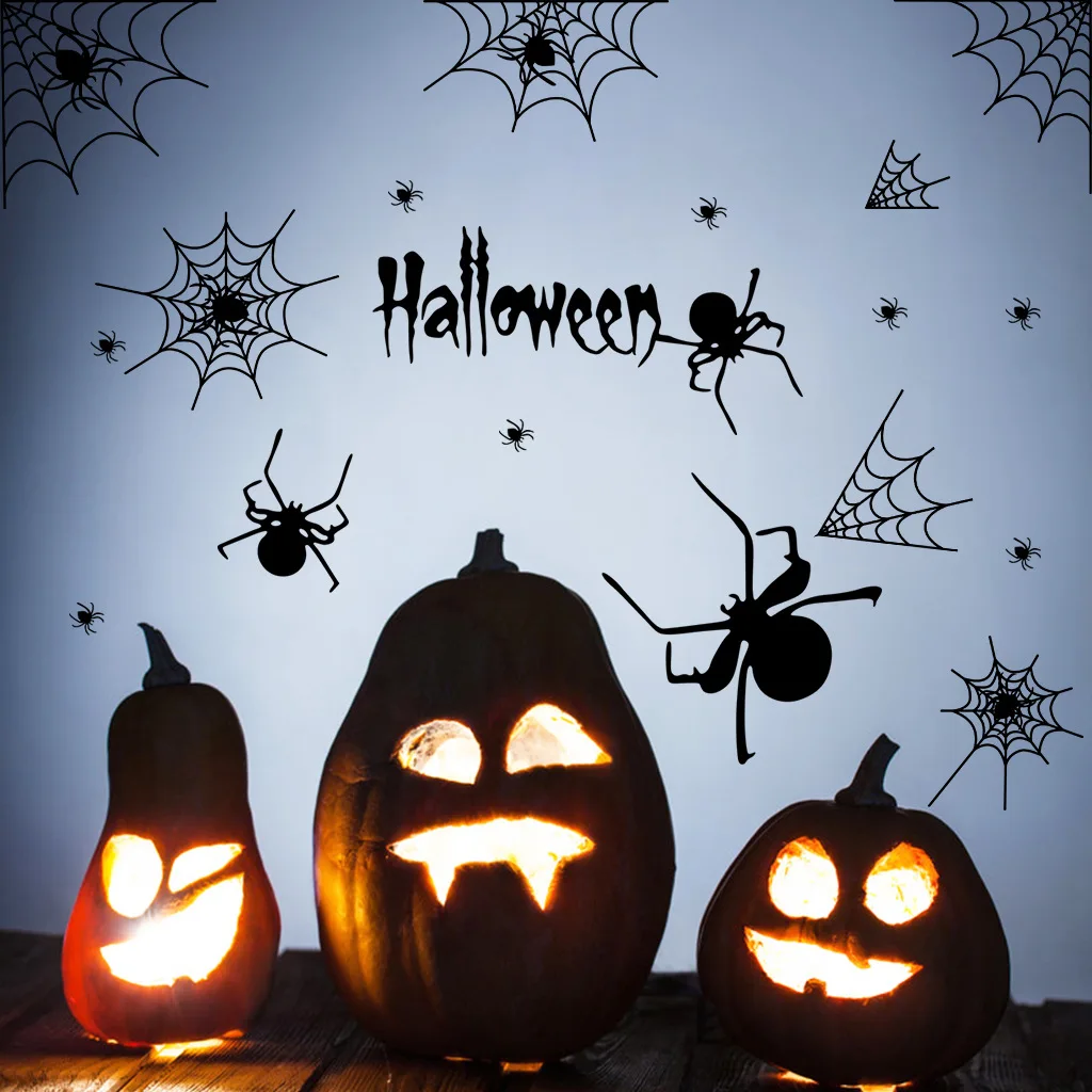 Хэллоуин паук в паутине Наклейка на стену день всех святых Праздник Вечеринка