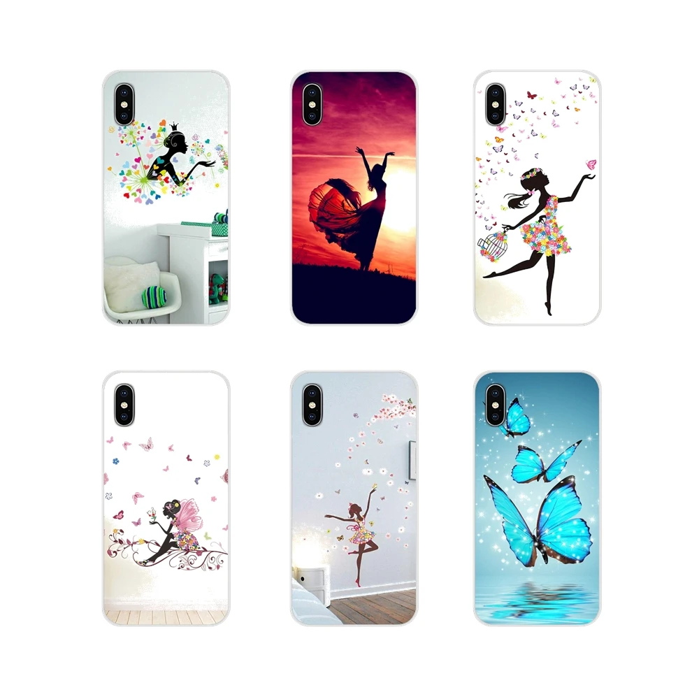 

Mobile Phone Cover For Sony Xperia Z Z1 Z2 Z3 Z5 compact M2 M4 M5 C4 E3 T3 XA Huawei Mate 7 8 Y3II Butterfly Dancing Girl Effect