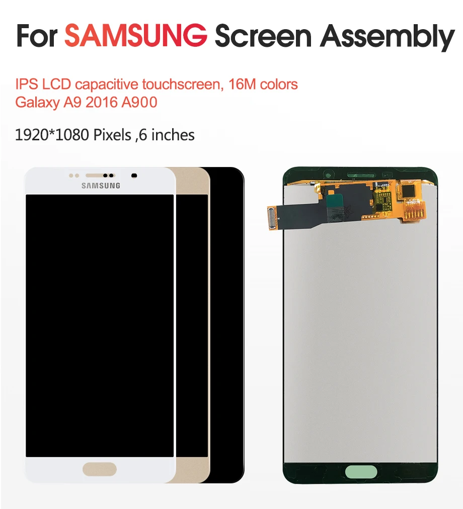Для 6,0 ''samsung Galaxy A9 Pro ЖК-дисплей TFT экран+ сенсорный экран дигитайзер Замена для A910 дисплей