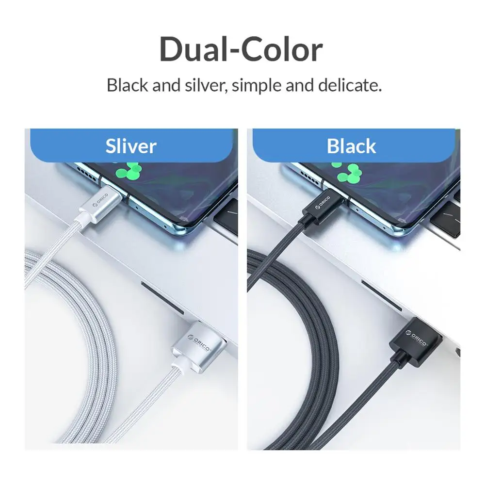 Orico 5А usb type-C кабель для huawei mate 20 10 Pro P30 P20 Мобильный телефон USBC Быстрая зарядка USB-C Быстрая зарядка кабель для Xiaomi