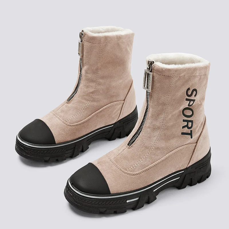 

2019 New Style Winter Versatile Warm Martin Boots Women's plus Velvet Short Boots Students Korean-style INS Women Shoes Snow Boo