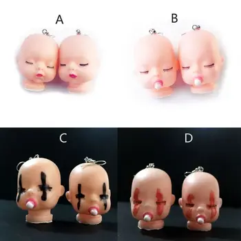 

Handmade Funny Broken Evil Sleepy Doll Pendant Dangle Earrings Baby Dolls Head Toy Drop Earrings Women Fashion Jewelry
