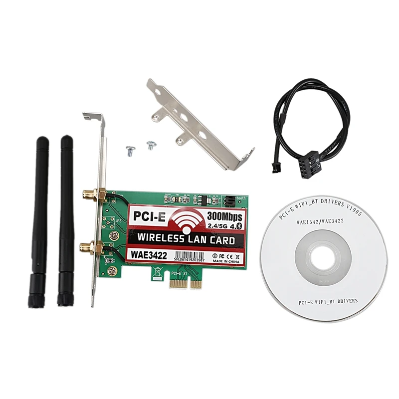 SSU сетевая карта, Bluetooth 4,0 Двухдиапазонная 2G/5G 300 Мбит/с Pci-E Pci Express Wae3422 сетевая карта Wlan Wifi адаптер