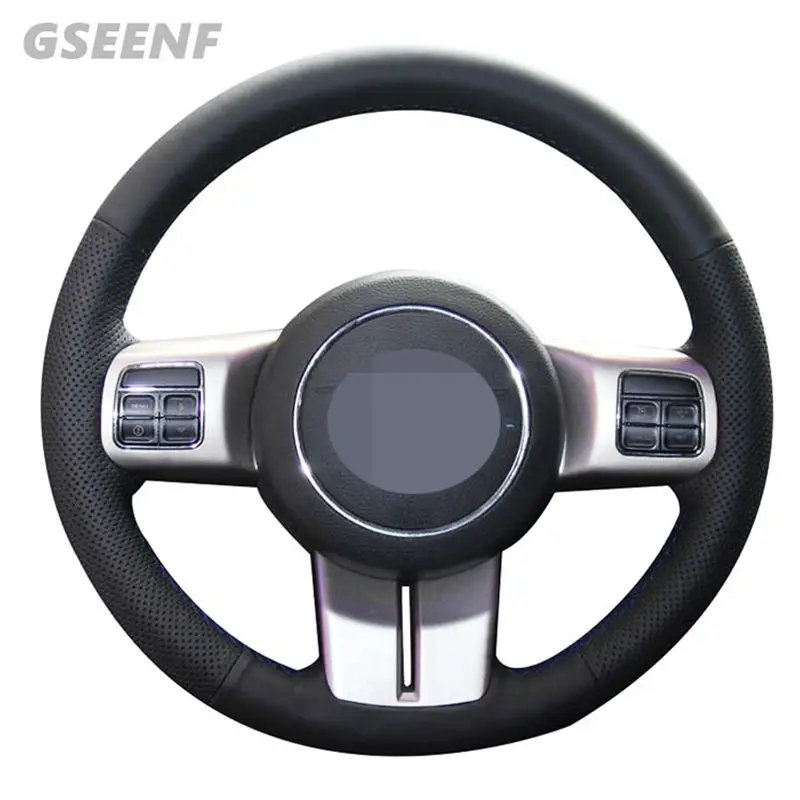 Чехол на руль автомобиля для Jeep Grand Cherokee 2011 2013 компас Wrangler черный сшитый вручную