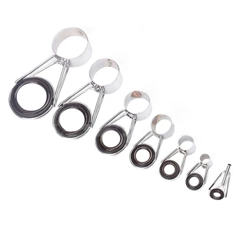 BIG DISCOUNT ❤️ 7Pcs Fishing Rod Guides Tip 7 Sizes Telescopic Tip Repair Kit Line Rings Eyes Set - discount item 46% OFF Sports & Entertainment