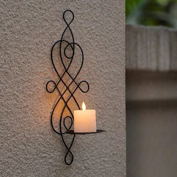 

2Pcs Chic Hanging Simple Iron Candlestick Candle Rack for Outdoor Indoor Shop