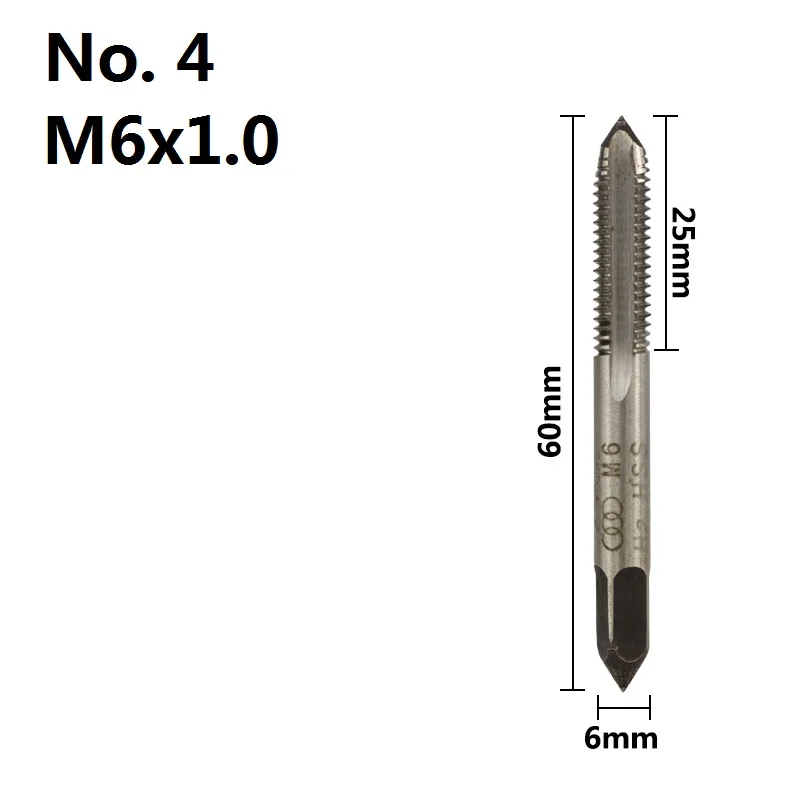 M6x1.0mm XCAN 1 шт. M3/M4/M5/M6/M8/M10/M12/M14/M15 машинный кран прямая Флейта HSS штекер кран с винтовой резьбой сверло - Цвет: M6x1.0mm