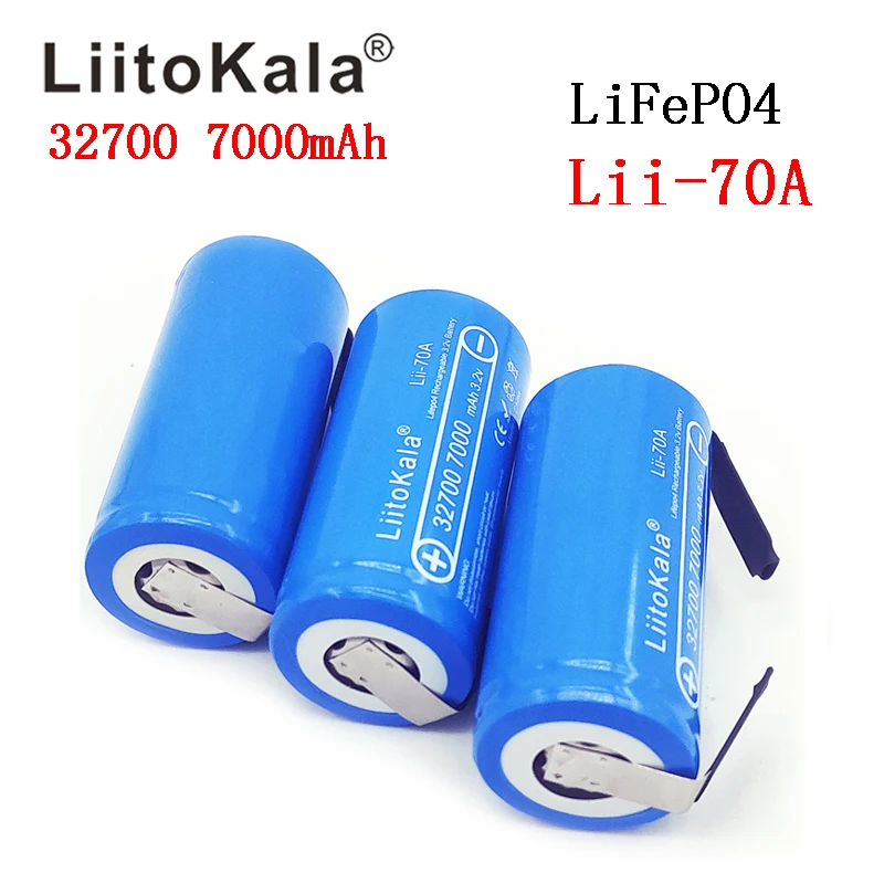 LiitoKala 3,2 V 32700 7000mAh Lii-70A-N LiFePO4 батарея 35A непрерывный разряд максимум 55A батарея высокой мощности+ никелевые листы