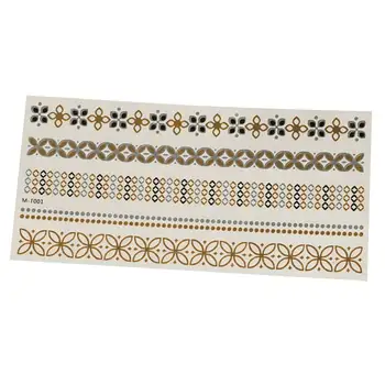 

Bohemian Women Men Body Art Gold Tattoo Sticker Chain Bracelet Fake Jewelry Waterproof Temporary Tattoos Sticker