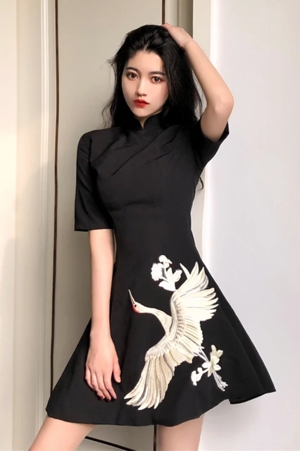 Japanese Kimono Traditional Fashion Traditional Kimonos Dress Embroidery Black Chinese Tang Suit Couple Asian Clothes SL1334