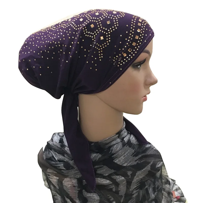 Muslim Inner Hijab Cap Women's Headwear Underscarf Islamic Head Wrap Hat Bonnet