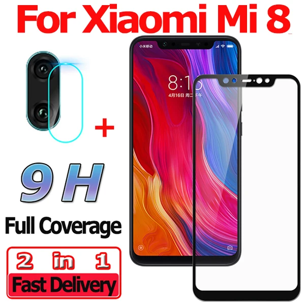 2 в 1 защитное стекло на Xiaomi Mi 8 Lite стекло Mi 8 Xiaomi Mi Play закаленное стекло Mi8 Lite камера стекло ксиоми ми 8 стекло сяоми ми 8 лайт защитное стекло ми плей стекло на сяоми ми плей стекло Xiaomi Mi 8 glass - Цвет: Mi 8 2-in-1